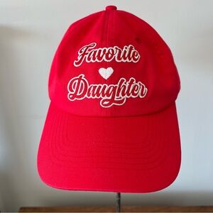 Favorite Daughter Valentine's Day Baseball Hat Red with Heart